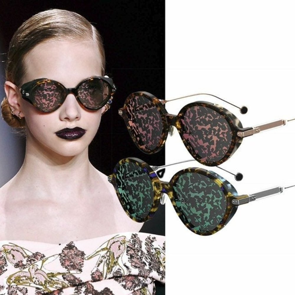 DIOR Umbrage Havana Red Gold MIrrored Sunglasses